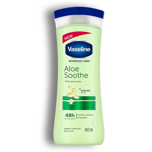 لوسیون بدن وازلین(Vaseline) مدل عصاره آلوئه ورا (Aloe Soothe) درخشان و نرم کننده پوست _ فروشگاه ویونا