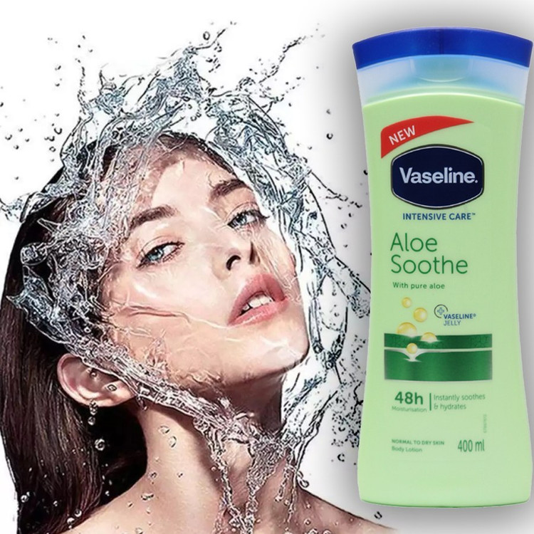 لوسیون بدن عصاره آلوئه ورا وازلین Vaseline اورجینال | خرید لوسیون بدن درخشان کننده 400 میل | ضمانت اصالت ویونا | ارزان کف قیمت حراج فروشگاه آرایشی بهداشتی ویونا سیسمونی ویونا sismuni vionaa vionaa اصالت کالا ضمانت اصل