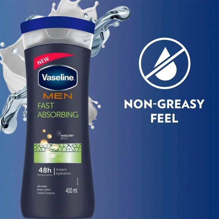 لوسیون بدن آقایان مرطوب کننده و خنک کننده وازلین اصل در ویونا
