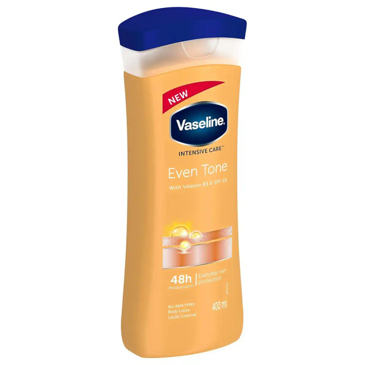 لوسیون بدن وازلین(Vaseline) دارای ضدآفتاب (Even Tone) درخشان و نرم کننده پوست _ فروشگاه ویونا