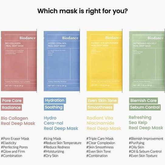 ماسک تخصصی آبرسان ضدچروک بایودنس در 4مدل متفاوت فروشگاه ویونا (بایودنس اصل)