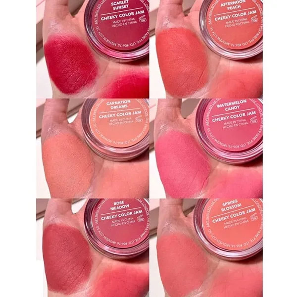 تست رنگ رژگونه و رژلب جامد شیگلم Cheeky Color Jam | خرید رژگونه کاسهای اصل | فروشگاه ویونا