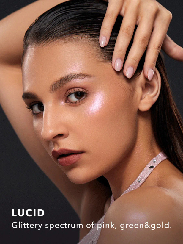 هایلایتر Lucid شیگلم با طیف رنگی صورتی، سبز و طلایی - فروشگاه آرایشی و بهداشتی ویونا
