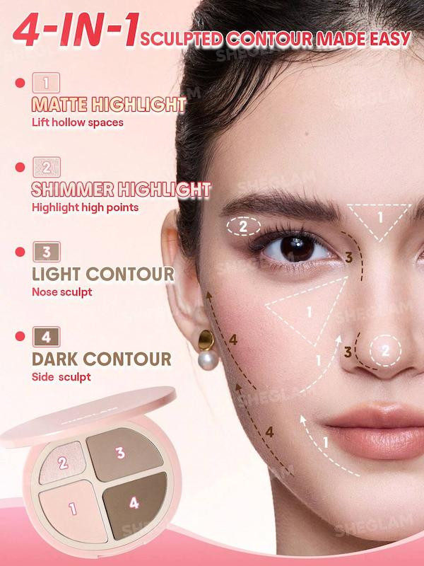هایلایتر شیمر براق پالت Hypersculpt شیگلم - فروشگاه آرایشی و بهداشتی ویونا