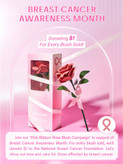 طراحی هنری گل رز رژگونه شیگلم Pink Ribbon فروشگاه آرایشی و بهداشتی ویونا
