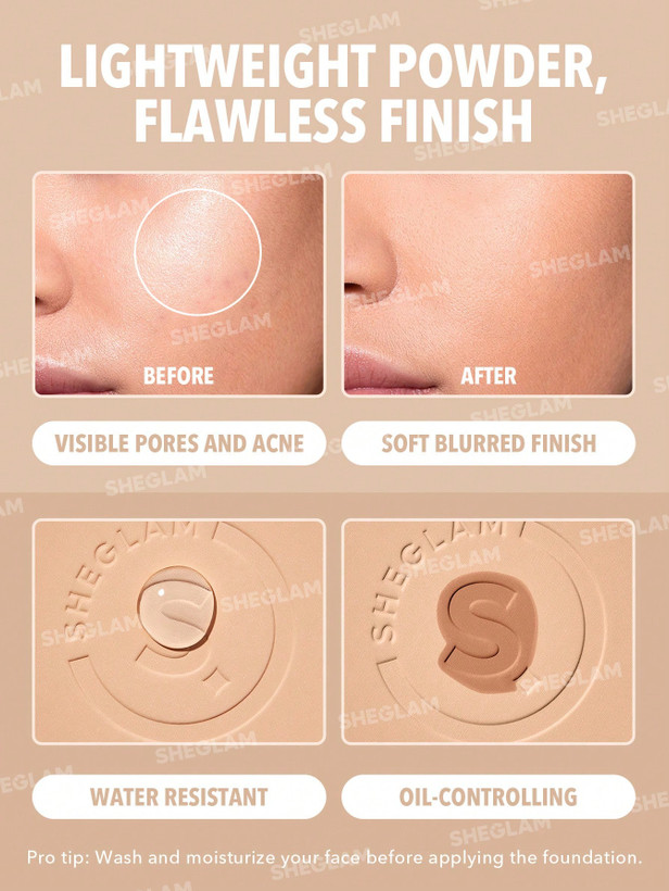 قیمت خرید مناسب پنکک کرم پودری مات فول کاور مدل Focus High Coverage Powder Foundation شیگلم اصل اورجینال فروشگاه ویونا