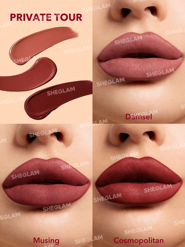 رژ لب مینی شیگلم Cosmopolitan روی لب در lighting مختلف - فروشگاه آرایشی و بهداشتی ویونا