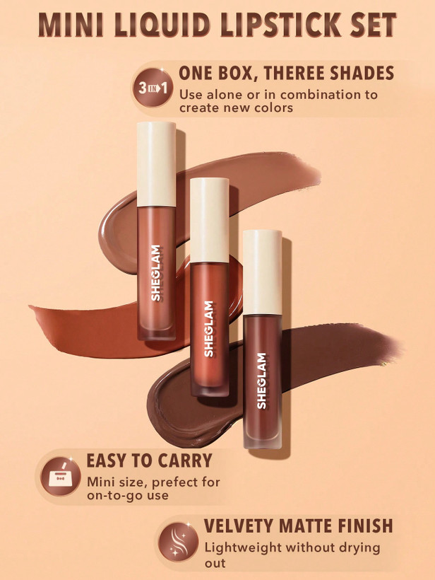 Matte Allure Mini Liquid Lipstick Set - Nude Beach