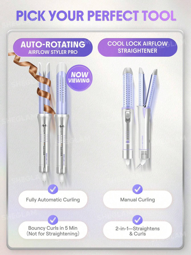استایلر دستی ۲ در ۱ Cool Lock Airflow Straightener شیگلم - فروشگاه آرایشی و بهداشتی ویونا