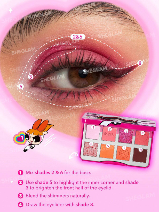 خرید پالت سایه اورجینال The Powerpuff Girls x SHEGLAM - فروشگاه آرایشی و بهداشتی ویونا