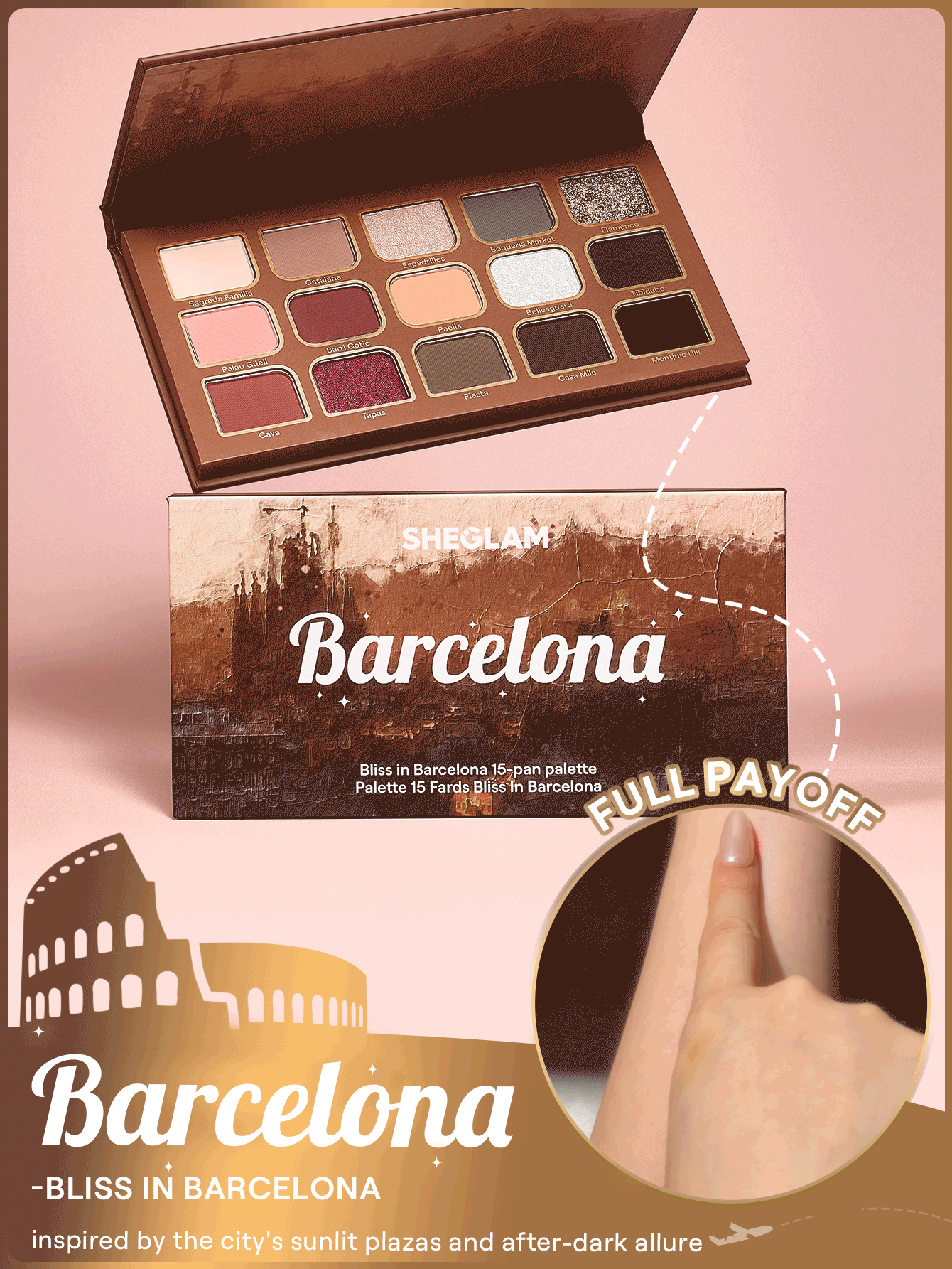 پالت 15 رنگ Bliss In Barcelona | آرایشی بهداشتی ویونا