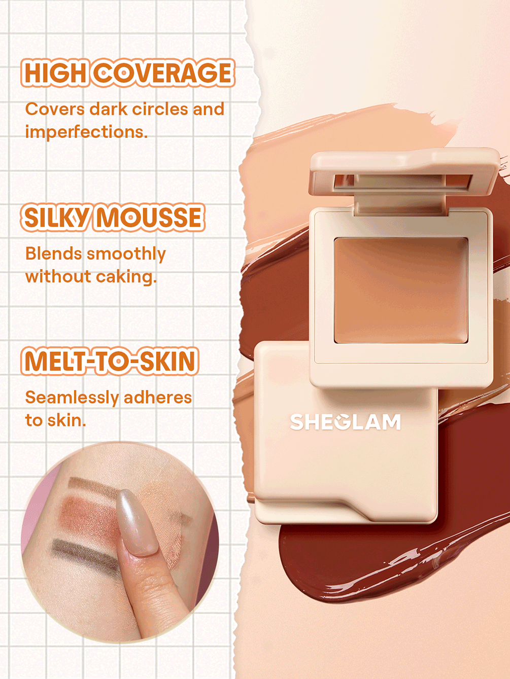 اصلاح کننده رنگ دور چشم Apricot شیگلم بافت Mousse فروشگاه آرایشی ویونا