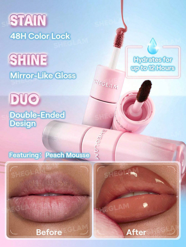 تینت پیلآف شیگلم رنگ Peach Mousse قبل و بعد از استفاده