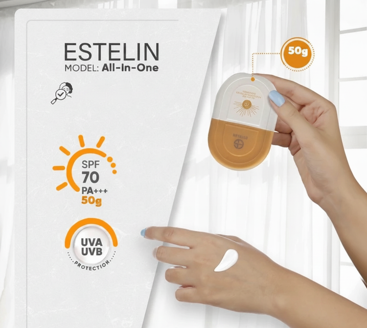 ESTELIN All in One Multi-Defense Tinted Sunscreen SPF 70 – 50 g Vionaa.ir