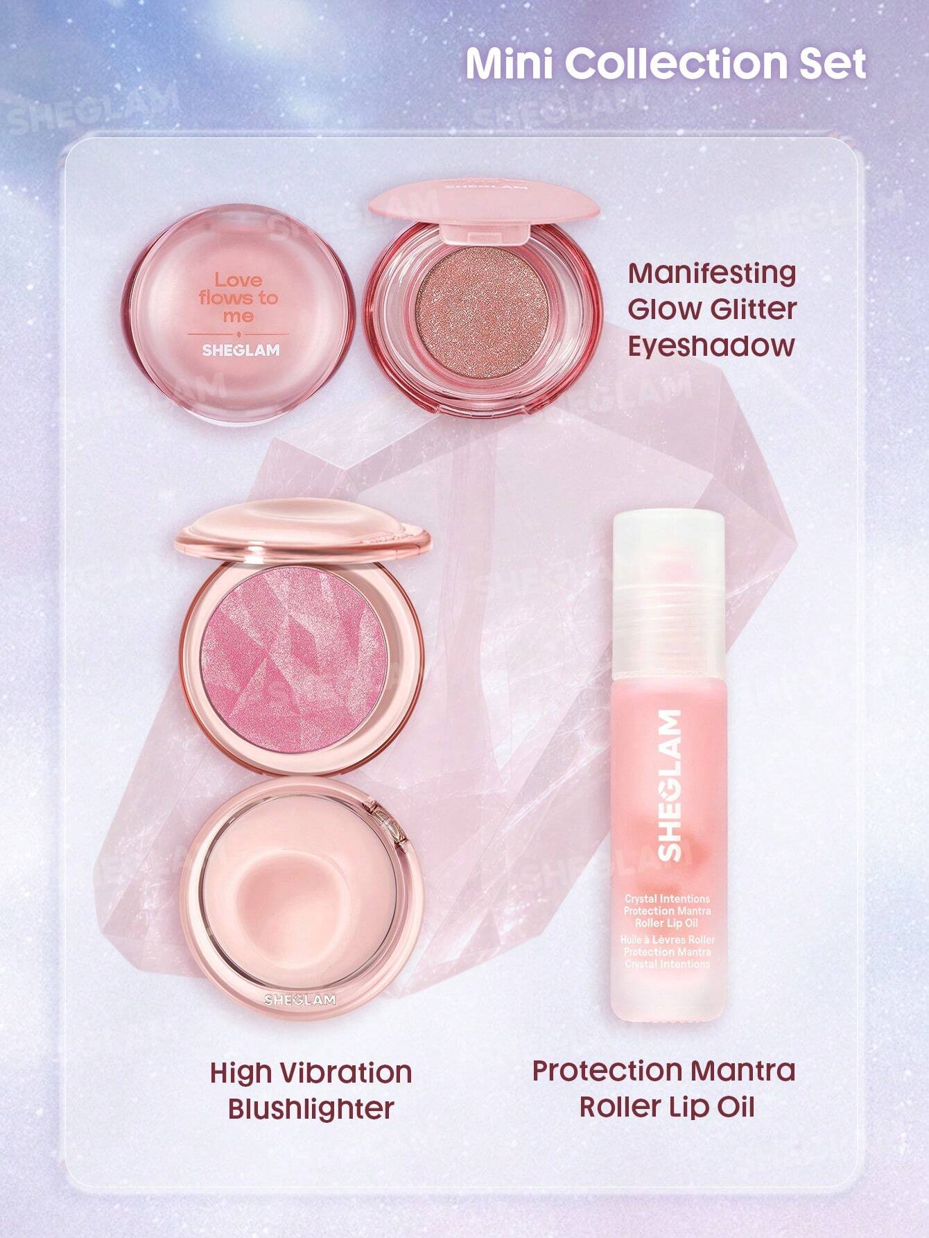 Crystal Intentions Small Rituals Mini Collection Set Clear Quartz SHEGLAM – فروشگاه آرایشی و بهداشتی ویونا